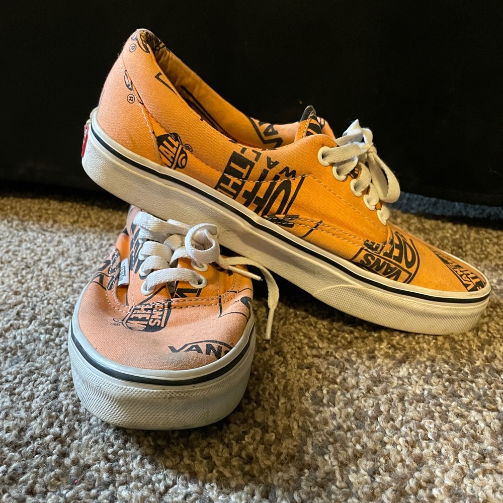 Vans orange low top sneakers